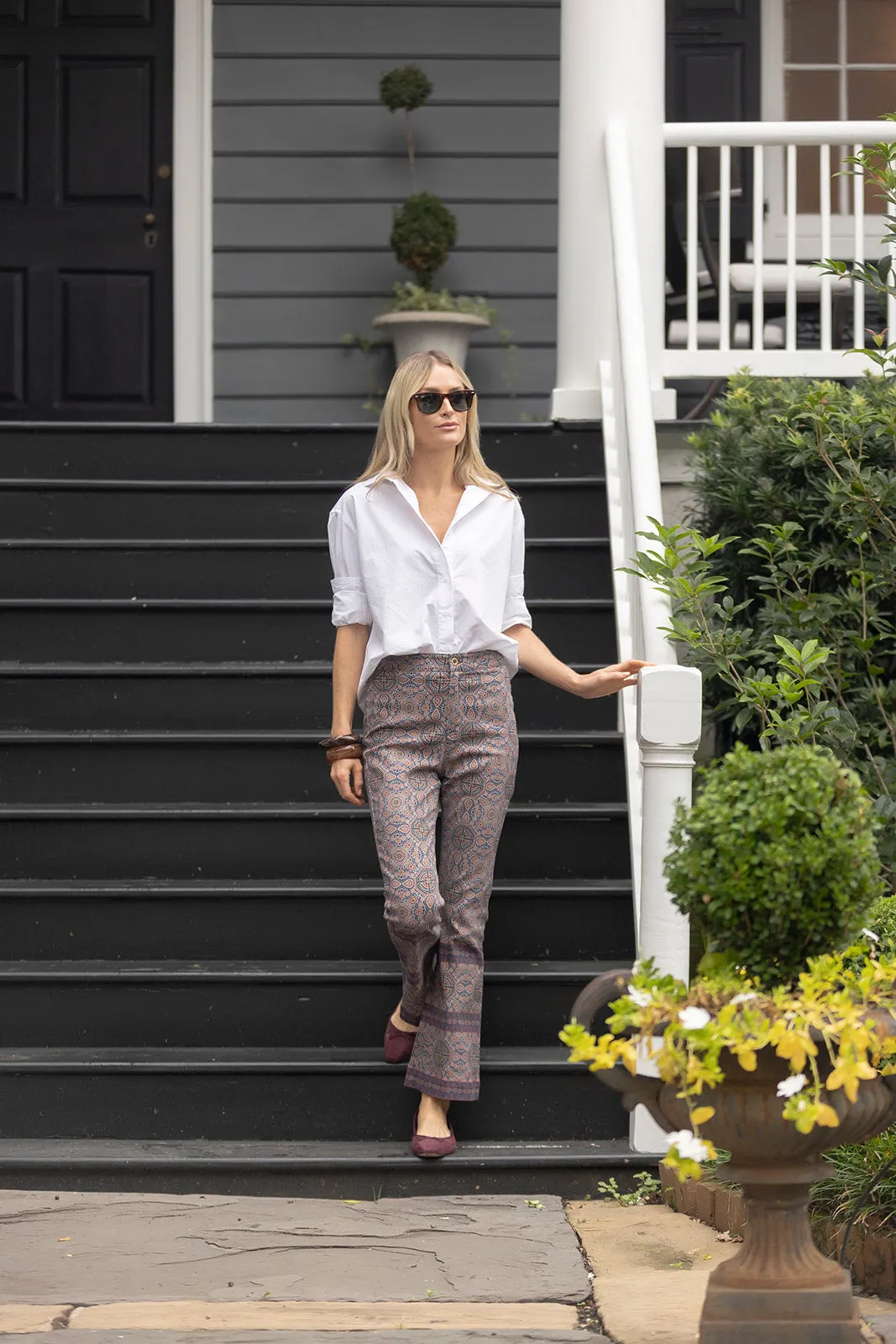 Bell Pant Twill - Peacoat Castillo Medallion sold by Julia Amory product image thumbnail 4