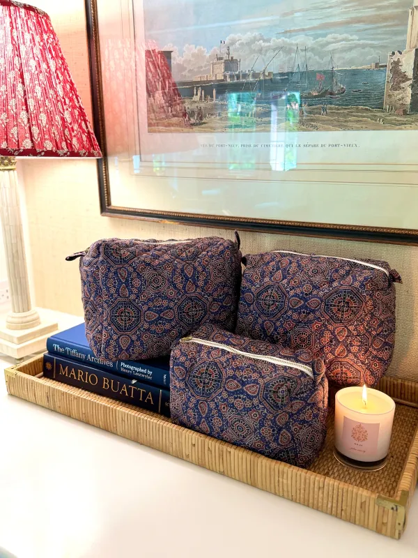 Peacoat Castillo Medallion Toiletry Set made by Julia Amory
