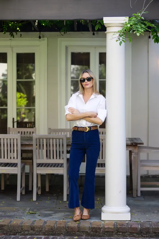 Bell Pant Corduroy - Peacoat sold by Julia Amory