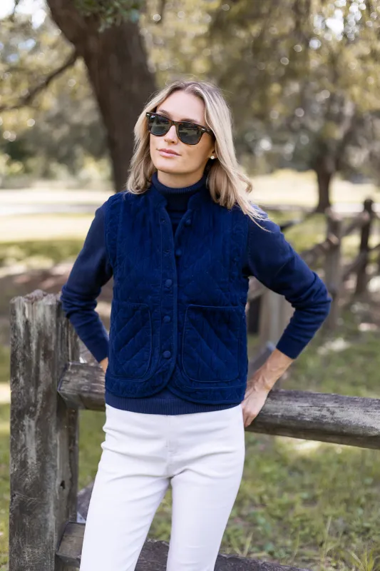 Montauk Vest Corduroy - Peacoat sold by Julia Amory