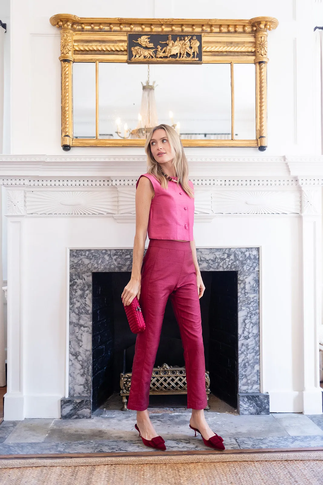 Jackie Pant - Burgundy sold by Julia Amory