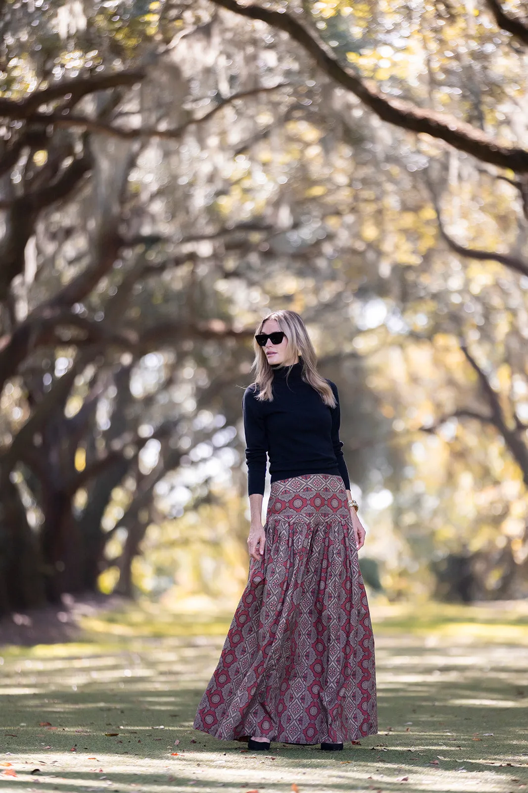 Luna Skirt - Clay Palazzo Tile sold by Julia Amory