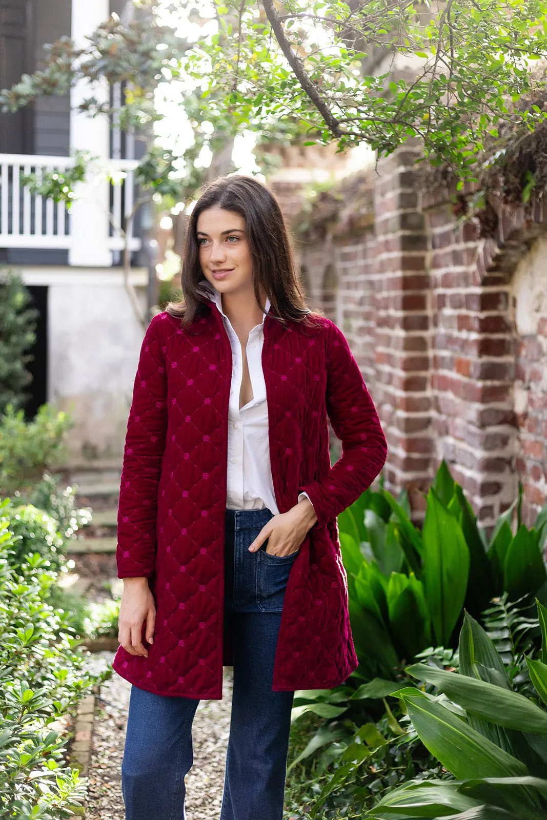 Jackie Coat - Burgundy sold by Julia Amory
