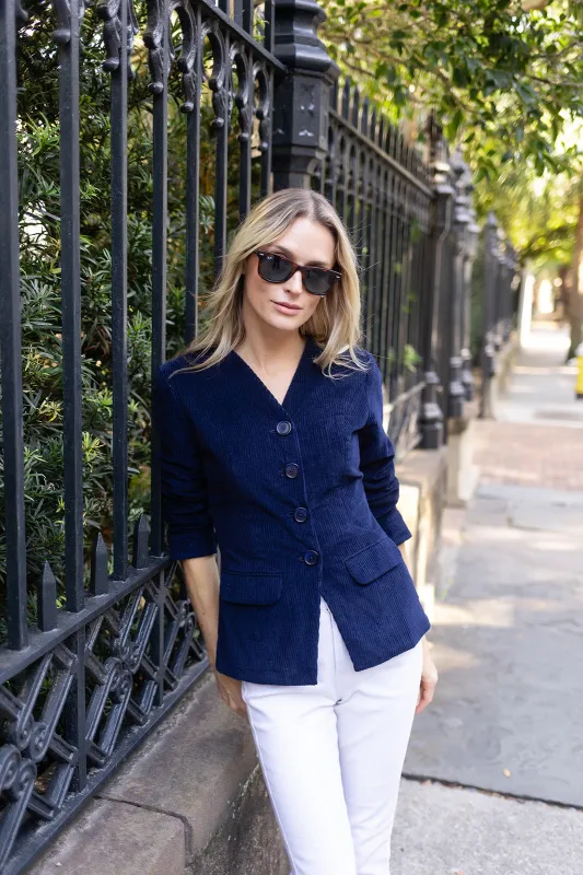 Colette Jacket Corduroy - Peacoat sold by Julia Amory