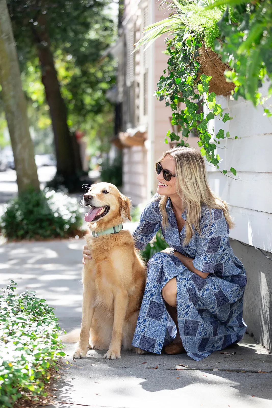 The JA Shirtdress - Peacoat Venetian Tile sold by Julia Amory product image thumbnail 3