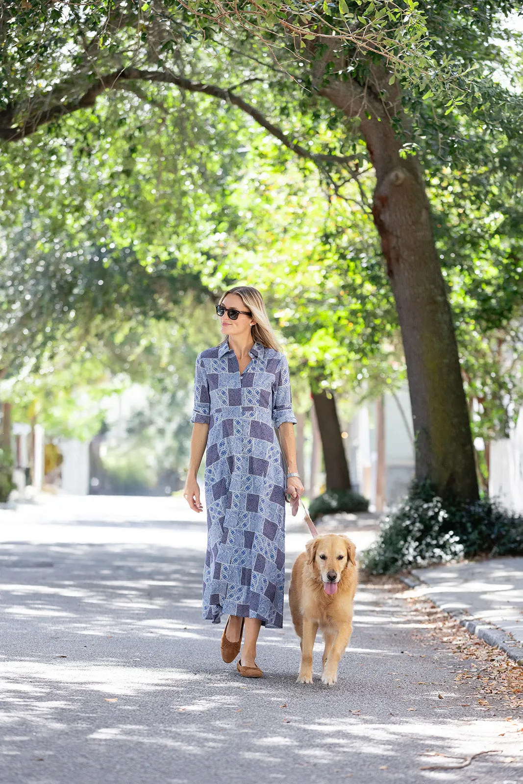 The JA Shirtdress - Peacoat Venetian Tile sold by Julia Amory product image thumbnail 5