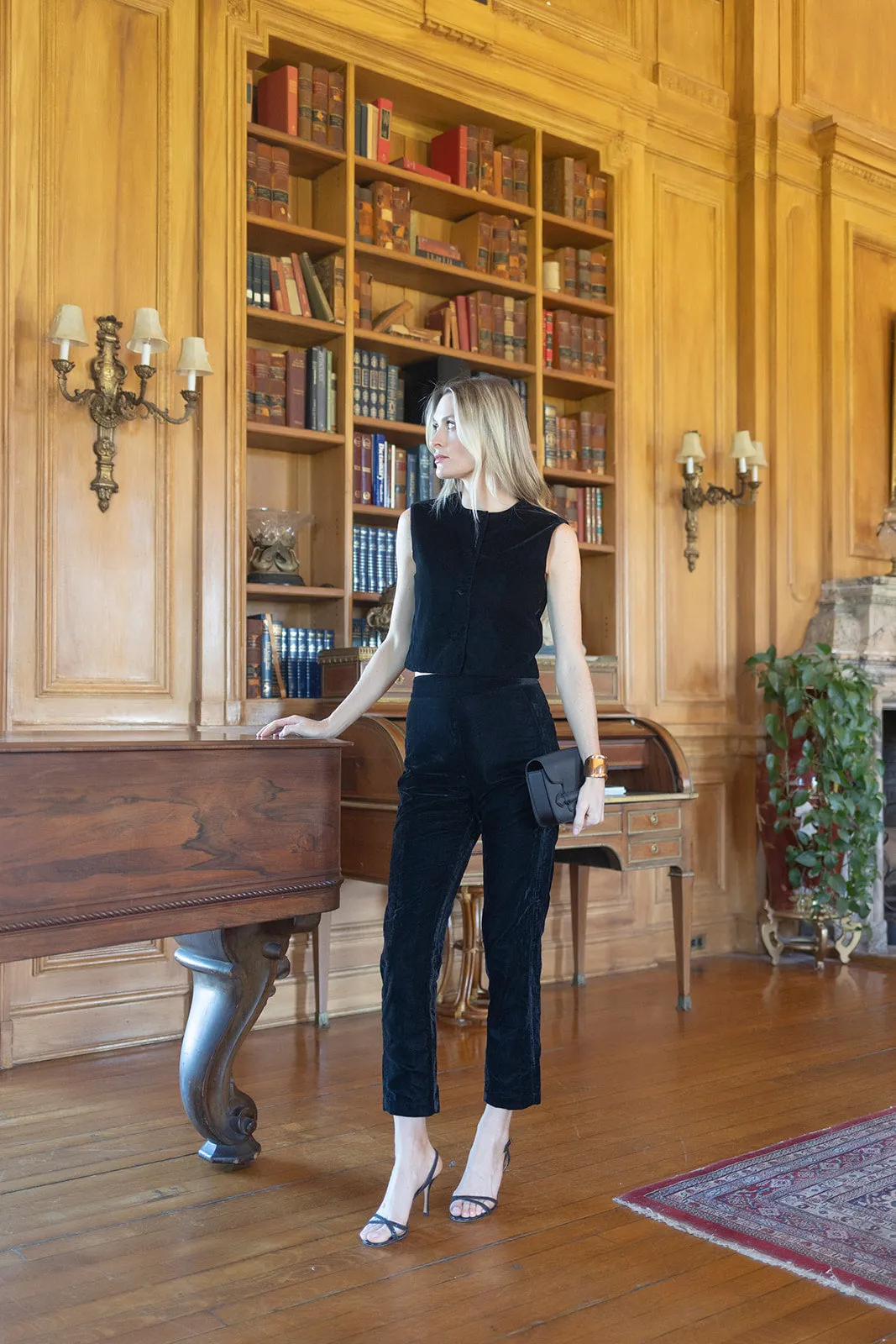 Jackie Pant Velvet - Noir sold by Julia Amory