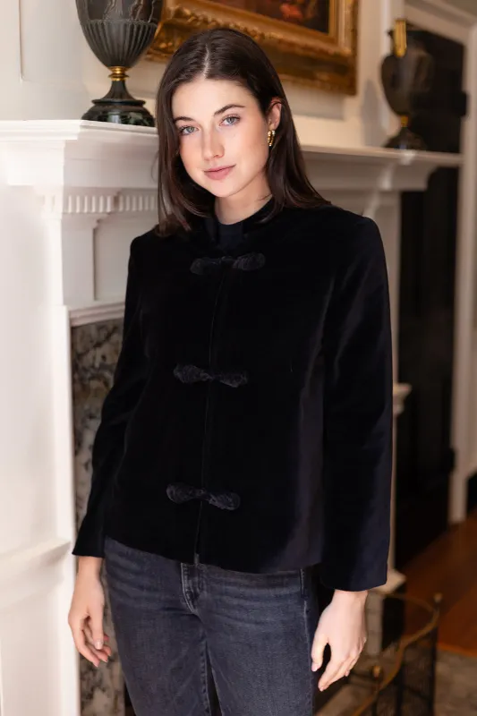 Mandarin Velvet Jacket - Noir sold by Julia Amory