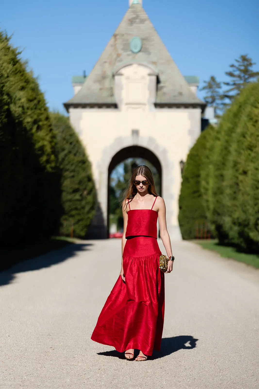 Circle Top Dupioni - Cranberry sold by Julia Amory product image thumbnail 4