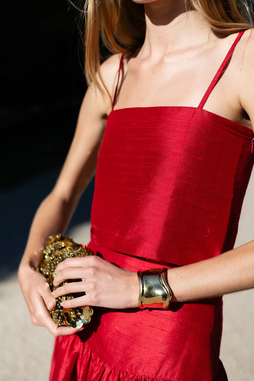 Circle Top Dupioni - Cranberry sold by Julia Amory product image thumbnail 3