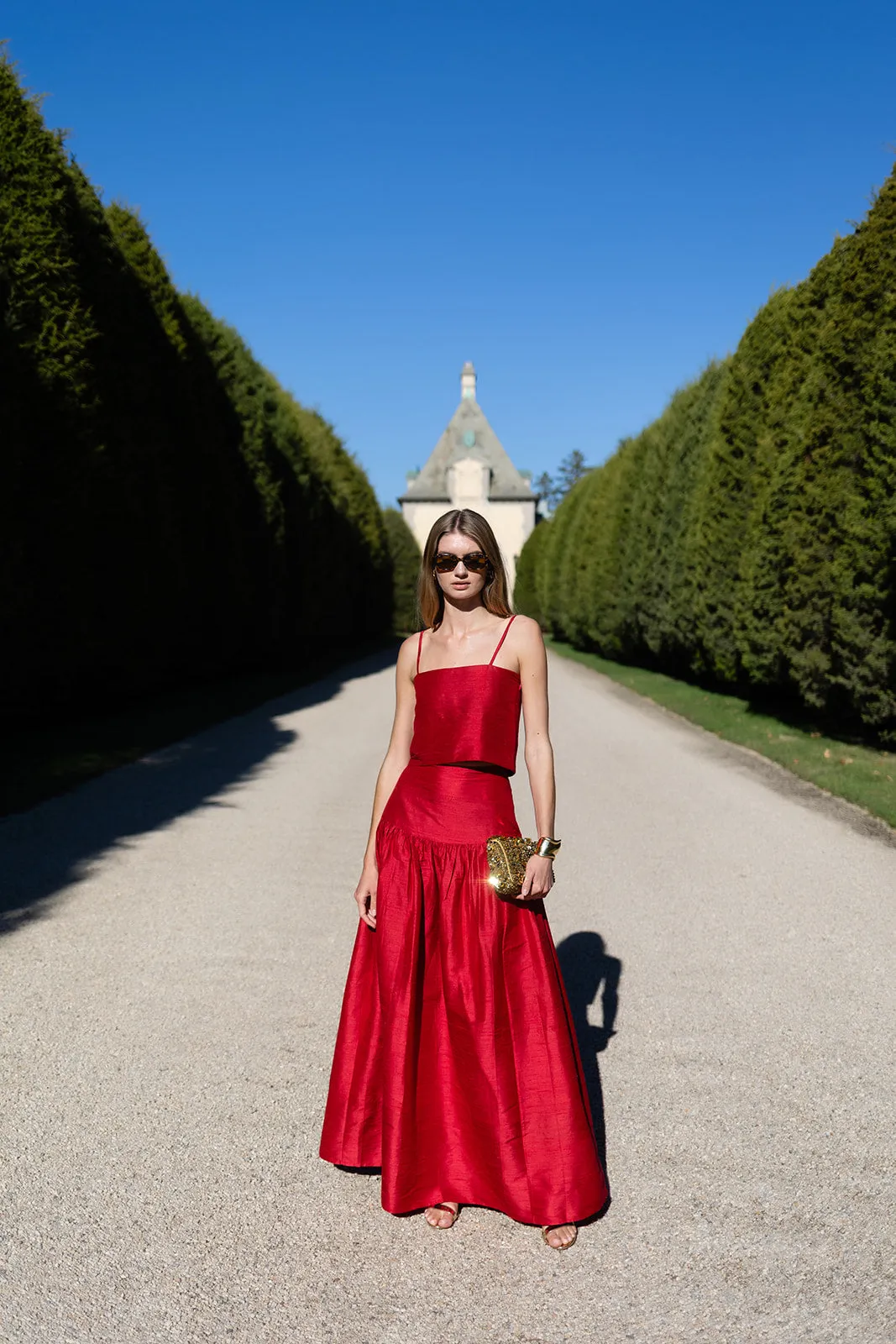 Circle Top Dupioni - Cranberry sold by Julia Amory product image thumbnail 5