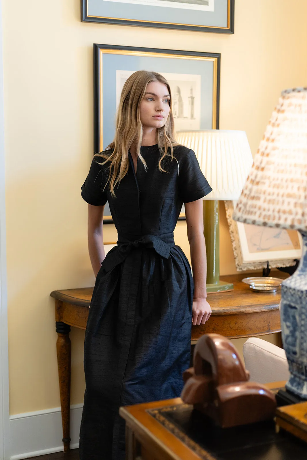 Kate Dress Dupioni - Noir sold by Julia Amory product image thumbnail 4