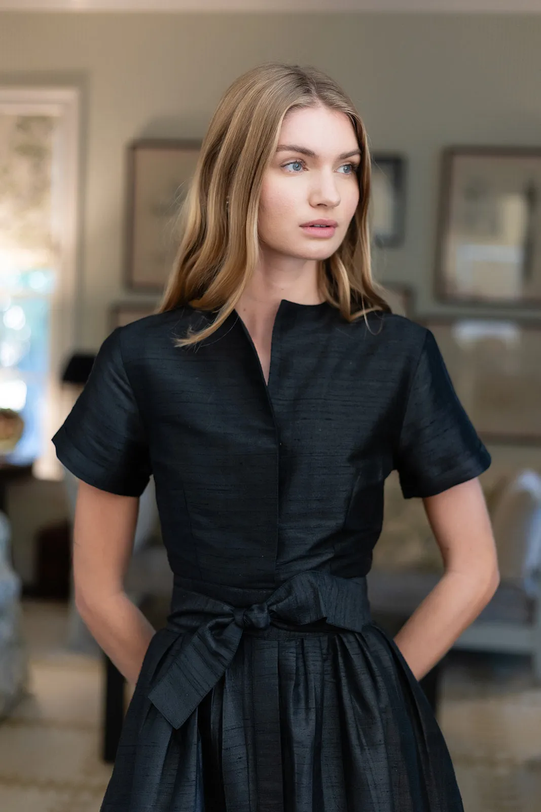 Kate Dress Dupioni - Noir sold by Julia Amory product image thumbnail 3