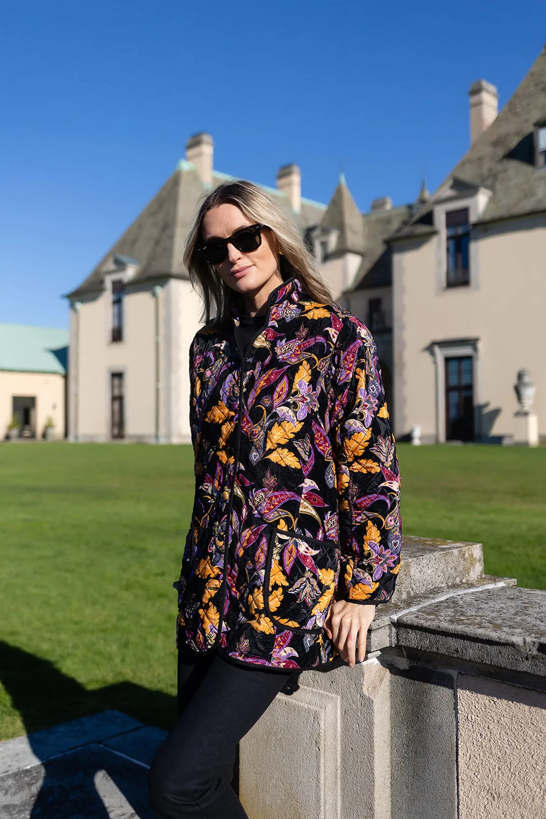 Oversized Dakota Jacket Velvet - Noir Baroque Floral sold by Julia Amory product image thumbnail 5