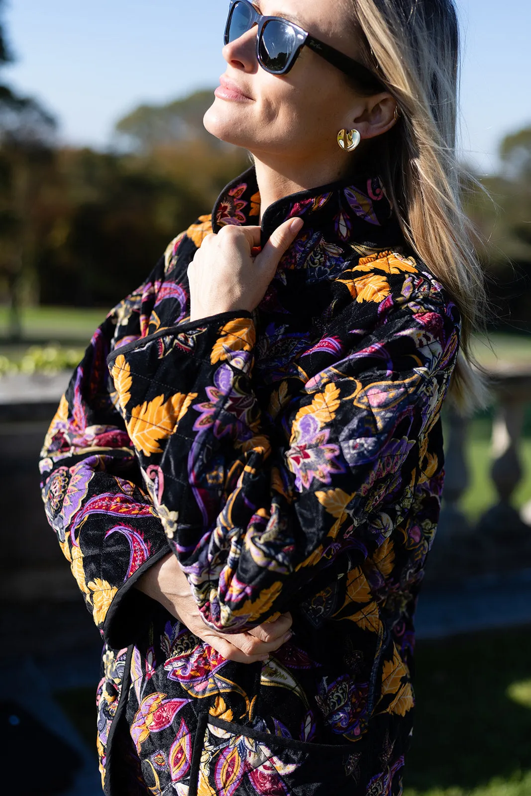 Oversized Dakota Jacket Velvet - Noir Baroque Floral sold by Julia Amory product image thumbnail 2