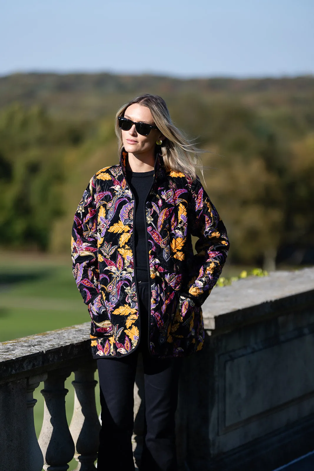 Oversized Dakota Jacket Velvet - Noir Baroque Floral sold by Julia Amory product image thumbnail 3