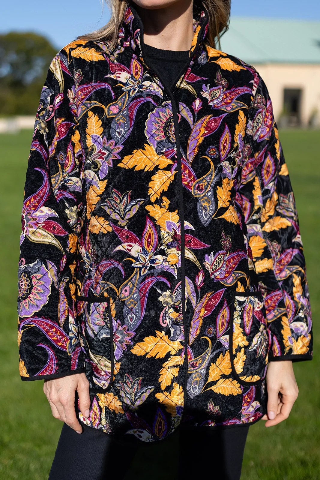 Oversized Dakota Jacket Velvet - Noir Baroque Floral sold by Julia Amory product image thumbnail 4