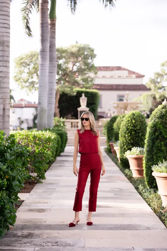 Jackie Pant - Crimson sold by Julia Amory