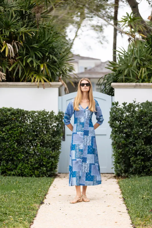 Gabriella Dress - Chambray Bandana sold by Julia Amory