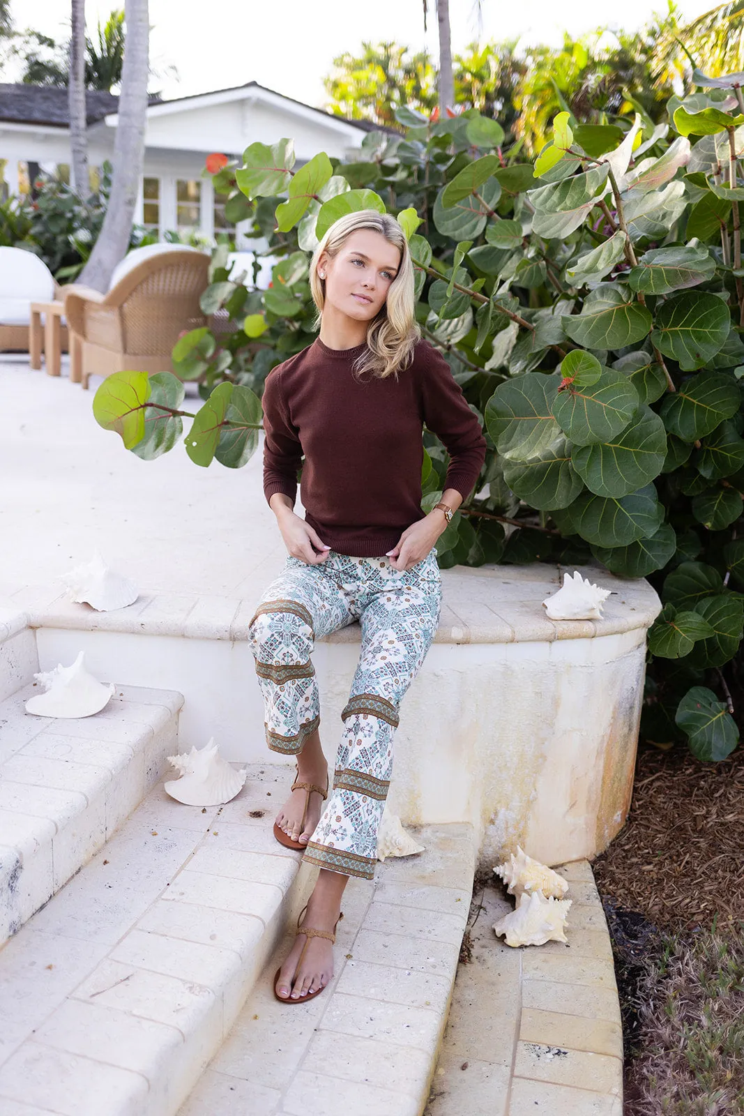 Bell Pant Twill - Ecru Domino Tile sold by Julia Amory product image thumbnail 3