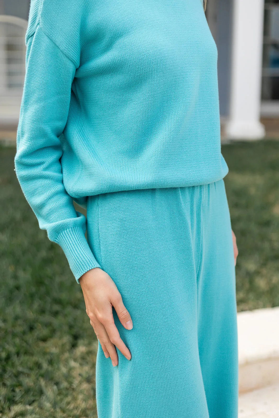 Falmouth Wide Leg Pant - Dusty Aqua sold by Julia Amory product image thumbnail 3