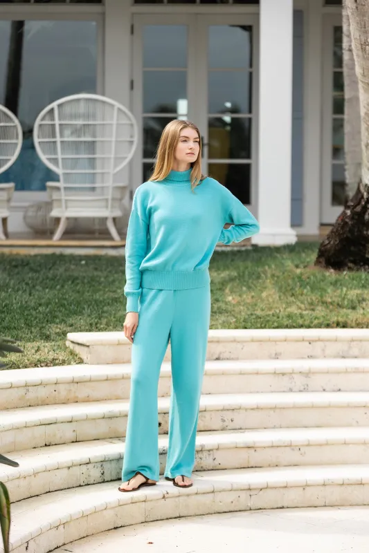 Falmouth Wide Leg Pant - Dusty Aqua sold by Julia Amory