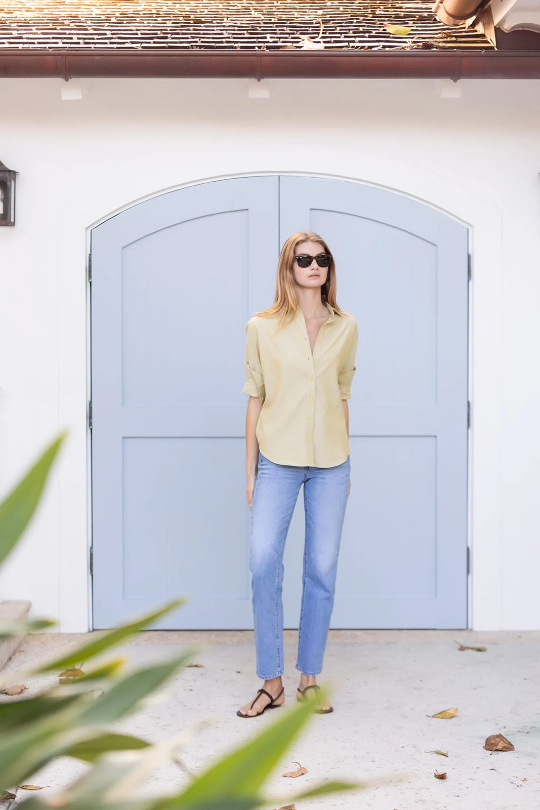 Carolyn Shirt Oxford - Peridot sold by Julia Amory