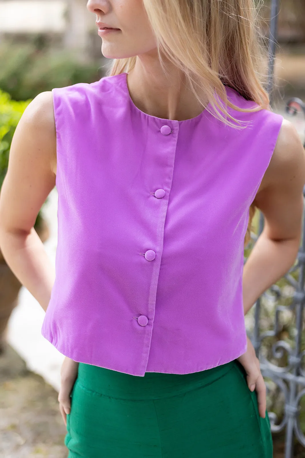 Blair Top Velvet - Lilac sold by Julia Amory