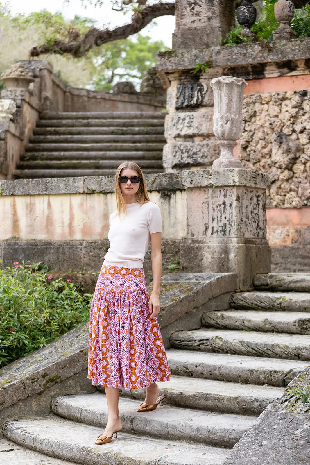 Circle Skirt Poplin - Orchid Palazzo Tile sold by Julia Amory product image thumbnail 2