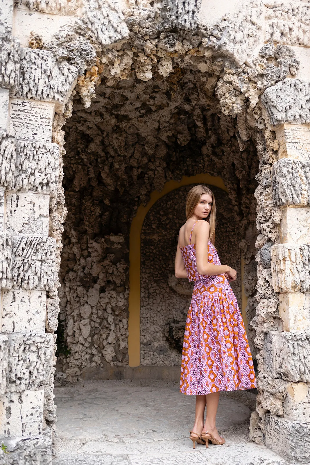 Circle Skirt Poplin - Orchid Palazzo Tile sold by Julia Amory product image thumbnail 3