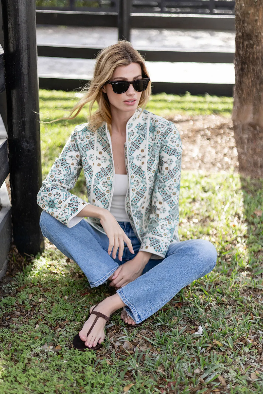 Emilia Jacket - Ecru Domino Tile sold by Julia Amory product image thumbnail 3