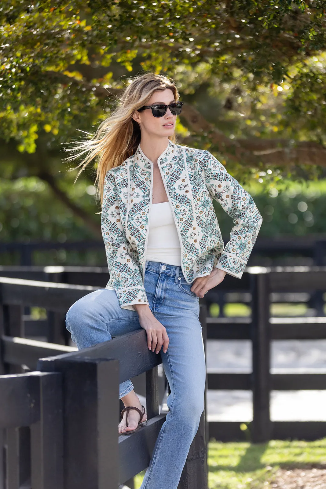 Emilia Jacket - Ecru Domino Tile sold by Julia Amory product image thumbnail 4