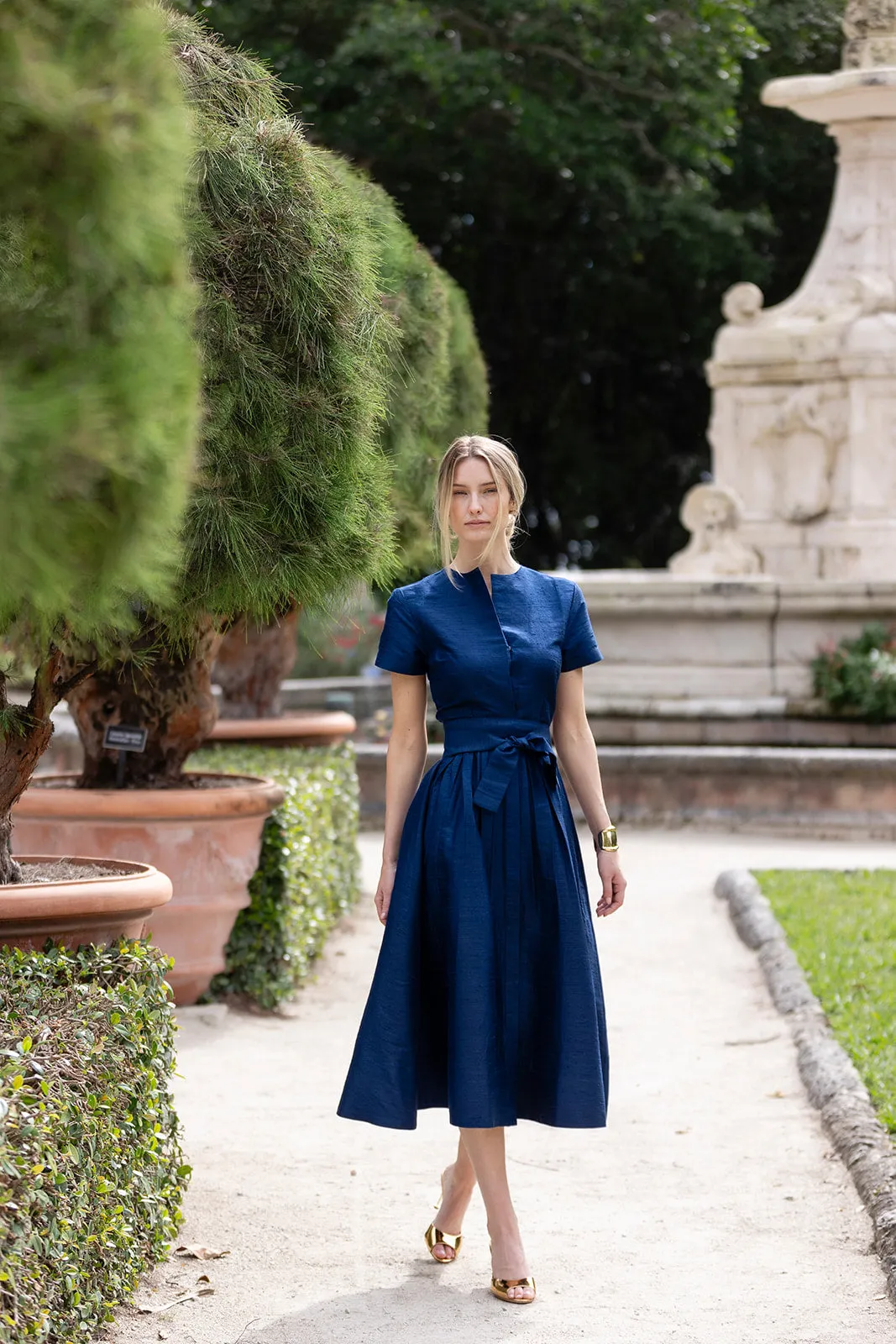 Kate Dress Dupioni - Peacoat sold by Julia Amory product image thumbnail 3