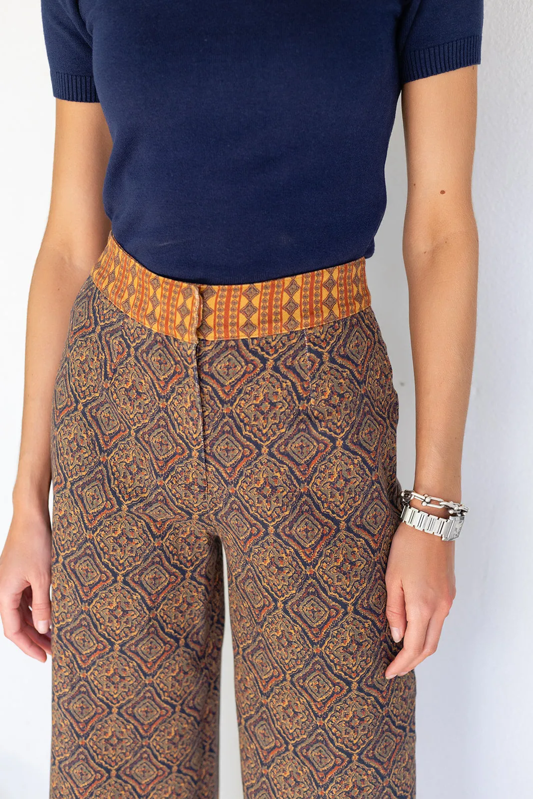 Tessa Pant Twill - Peacoat Cordoba Quatrefoil sold by Julia Amory product image thumbnail 3