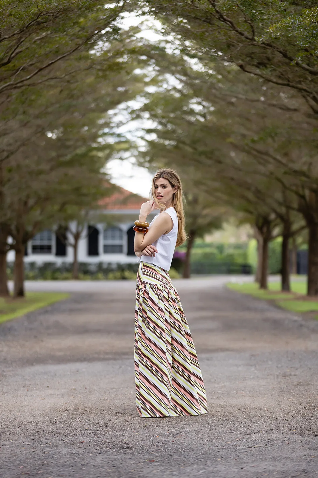 Luna Skirt Poplin - Sherbet Bande sold by Julia Amory product image thumbnail 4
