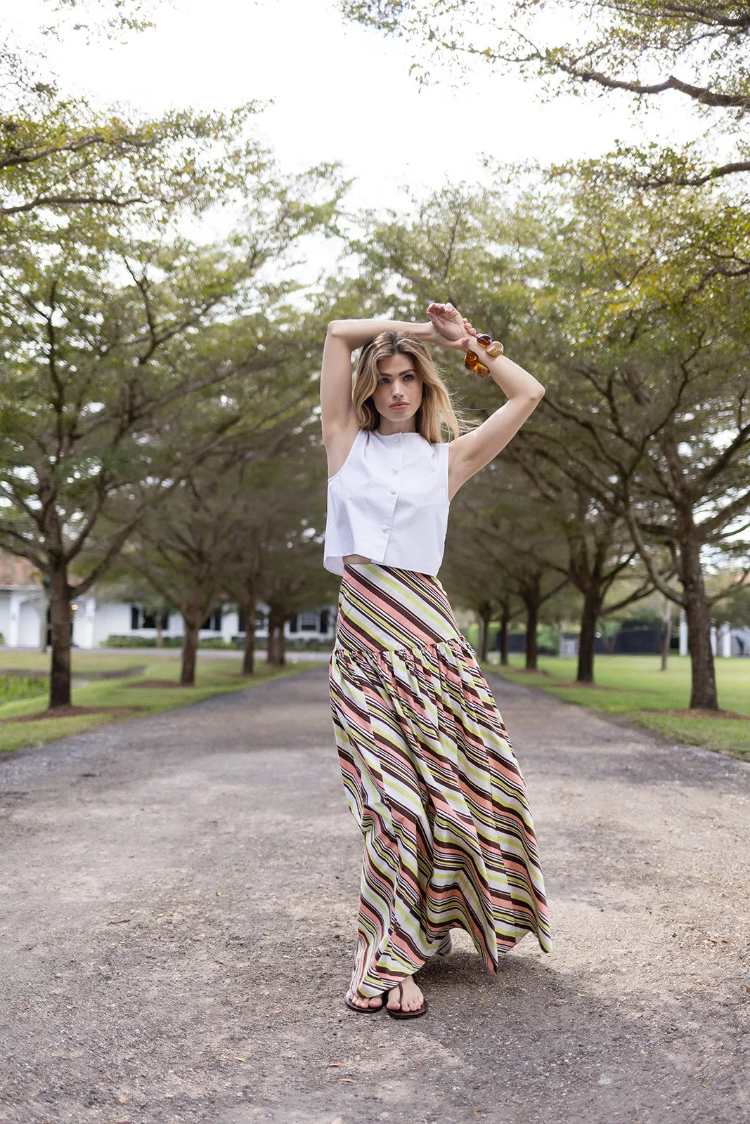 Luna Skirt Poplin - Sherbet Bande sold by Julia Amory product image thumbnail 3