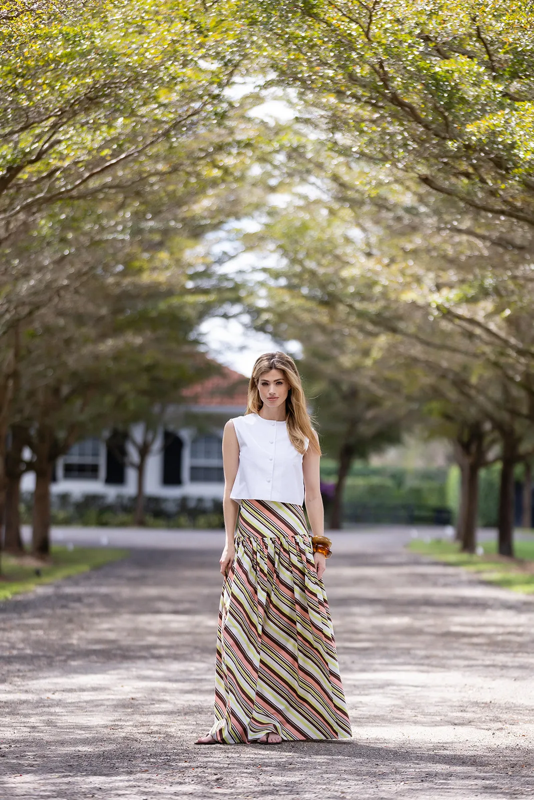Luna Skirt Poplin - Sherbet Bande sold by Julia Amory product image thumbnail 5