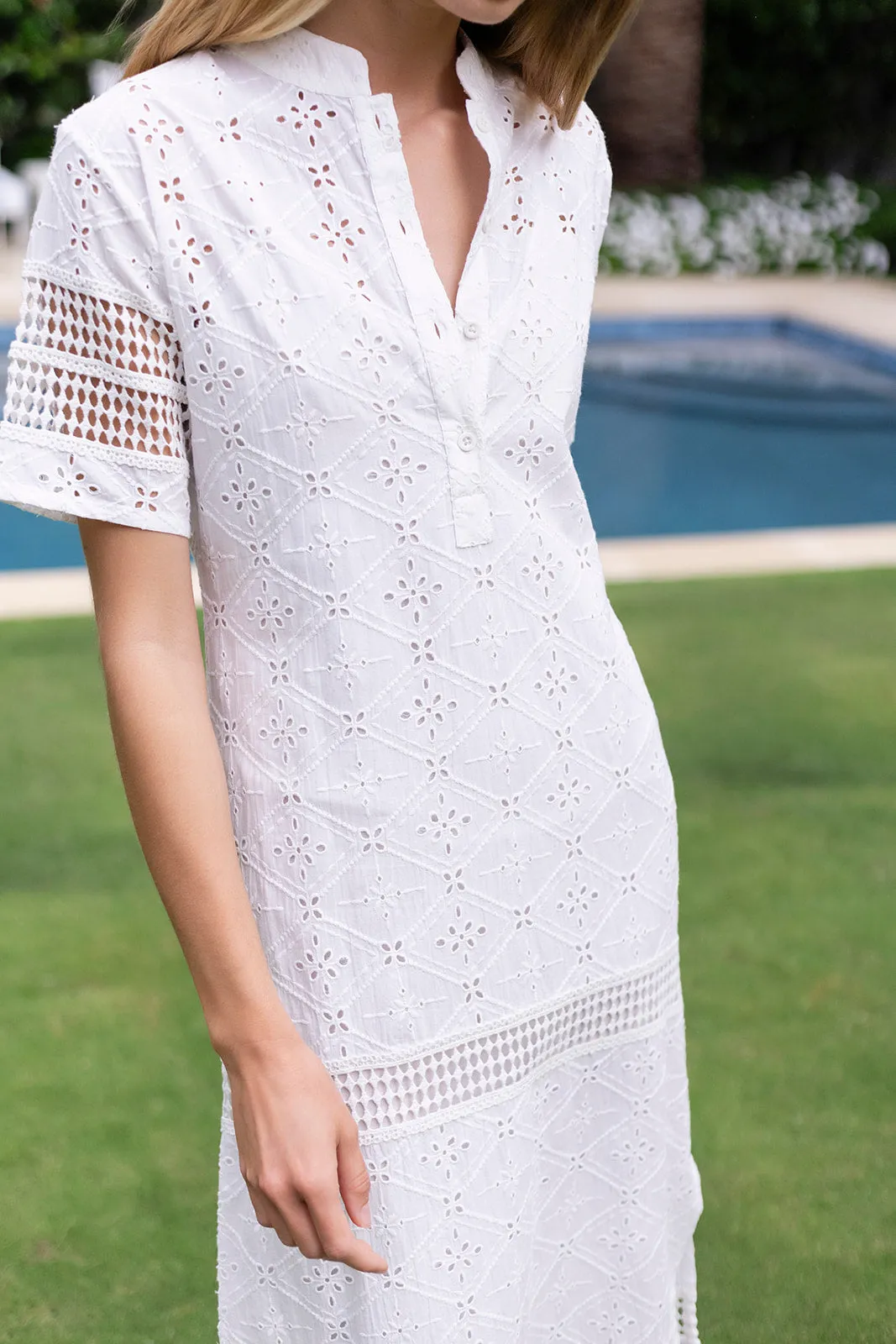 Short Sleeve Majorelle Eyelet - Blanc sold by Julia Amory product image thumbnail 4