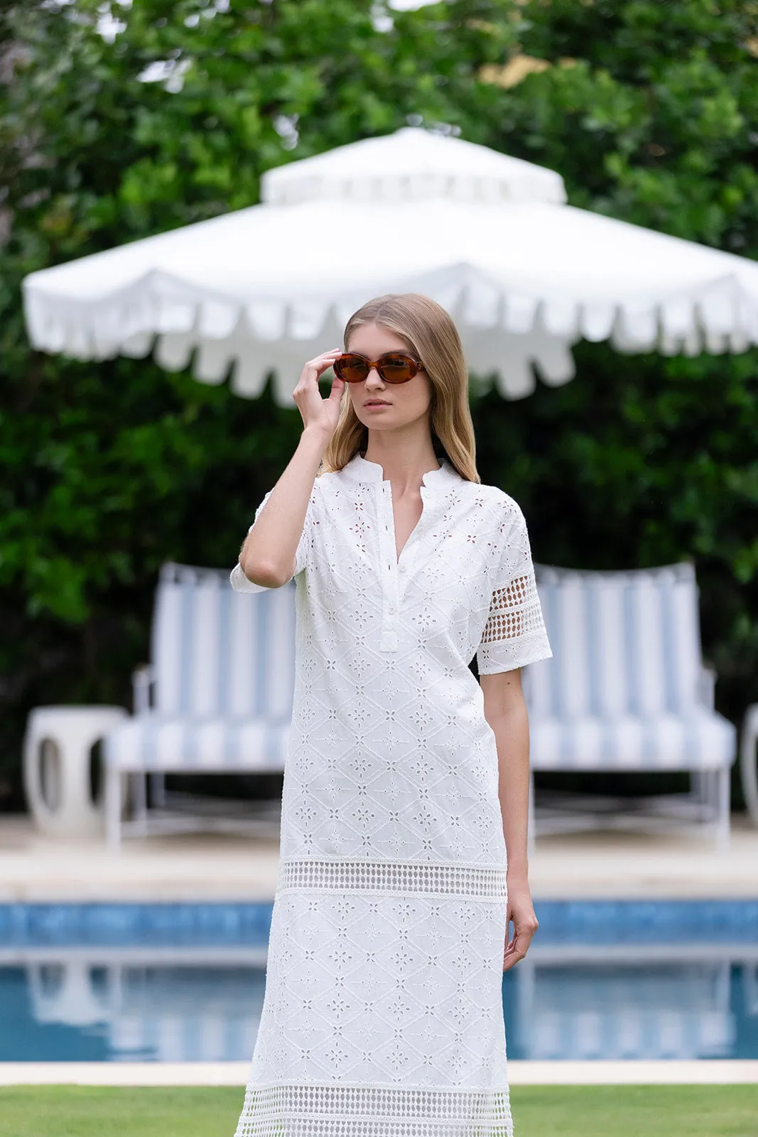 Short Sleeve Majorelle Eyelet - Blanc sold by Julia Amory product image thumbnail 3