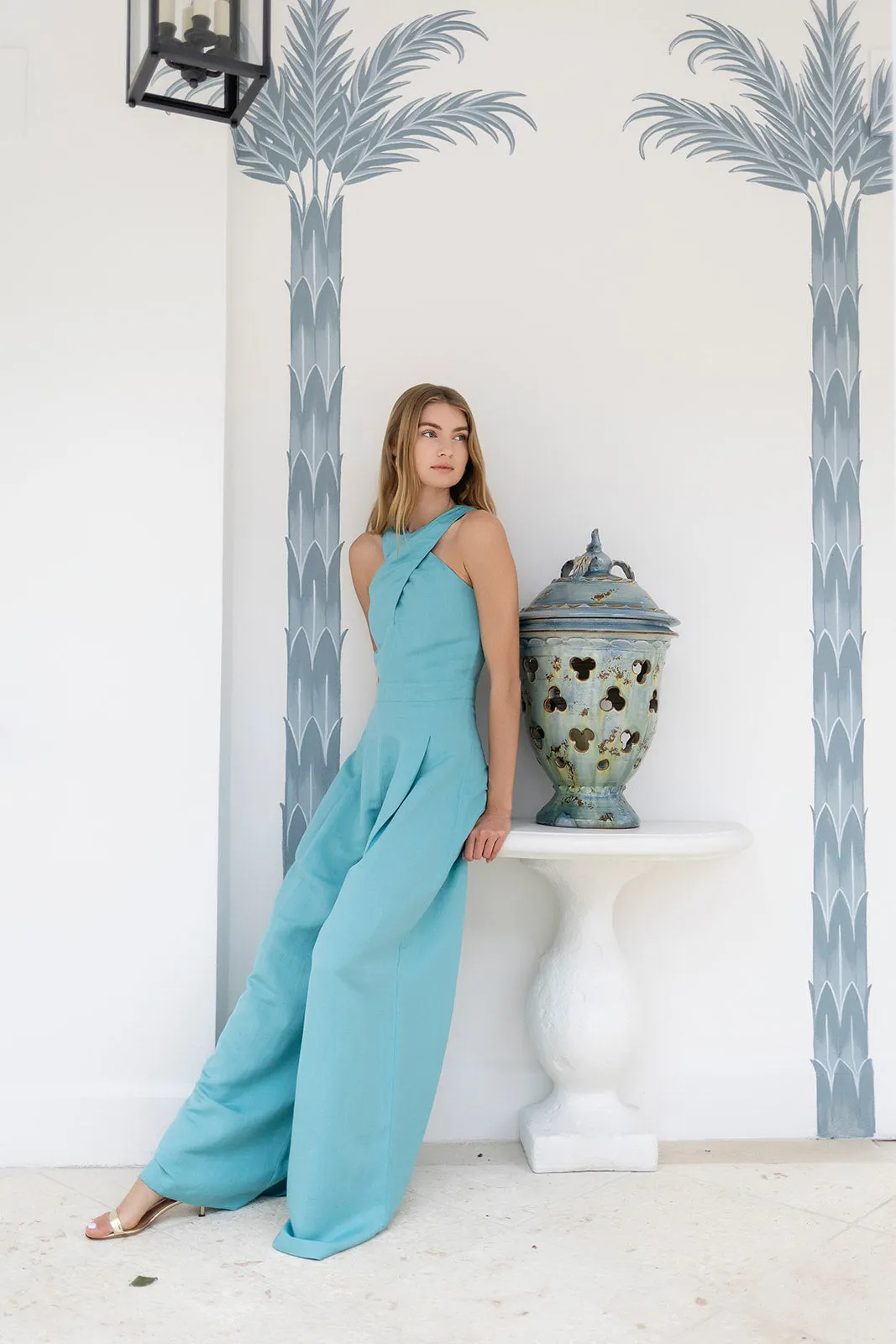 Camille Jumpsuit - Dusty Aqua sold by Julia Amory product image thumbnail 3