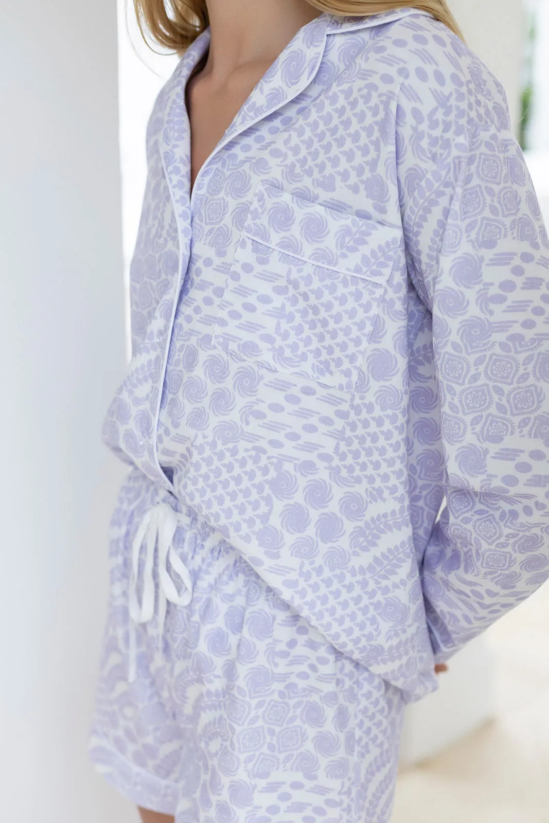 Pajama Short Set - Lavender Mosaic sold by Julia Amory product image thumbnail 2