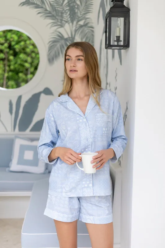 Pajama Short Set - Chambray Bandana made by Julia Amory