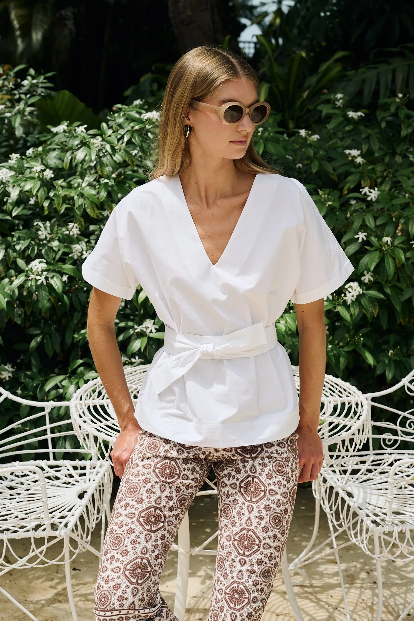 Bell Pant Twill - Mocha Castillo Medallion sold by Julia Amory product image thumbnail 5