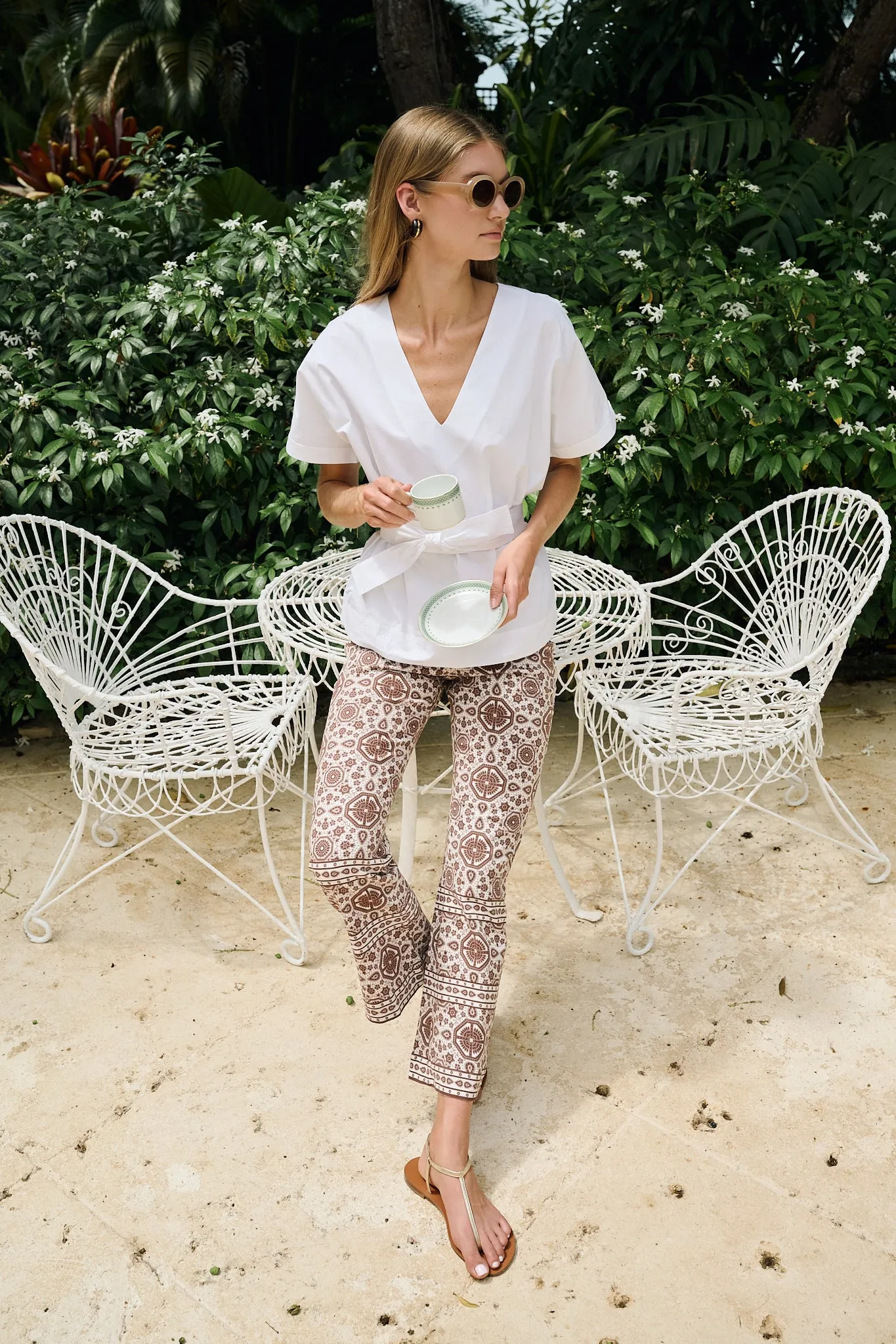 Bell Pant Twill - Mocha Castillo Medallion sold by Julia Amory product image thumbnail 2