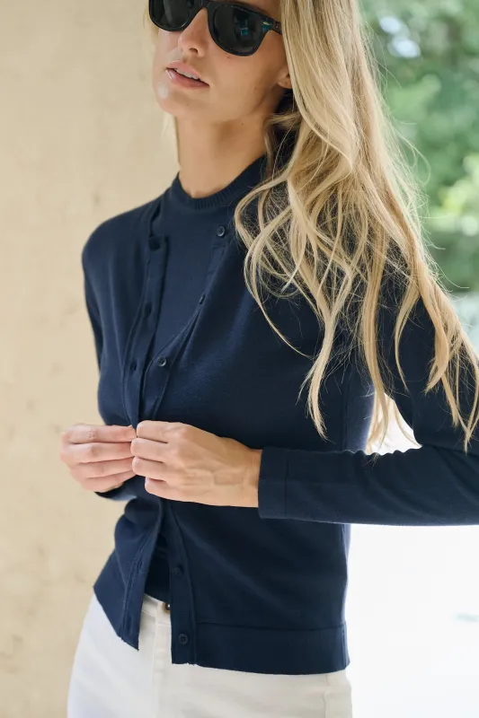 Tippi Cardigan - Peacoat made by Julia Amory