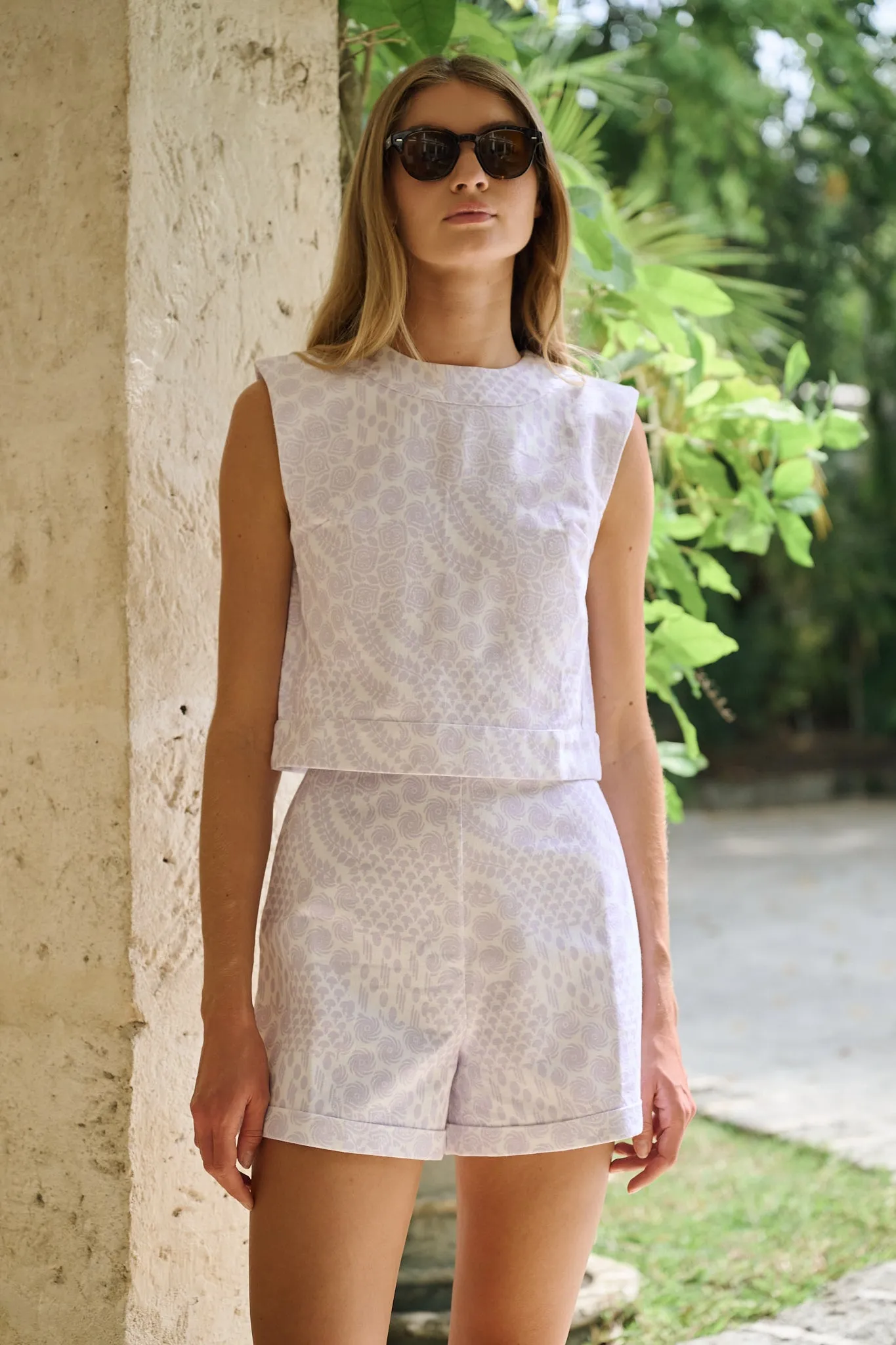 Slim Shell Top - Lavender Mosaic sold by Julia Amory product image thumbnail 4