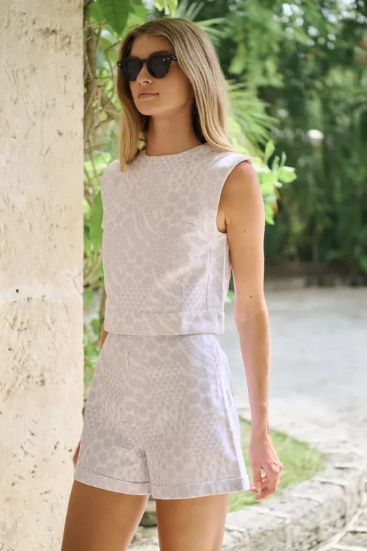 Slim Shell Top - Lavender Mosaic made by Julia Amory