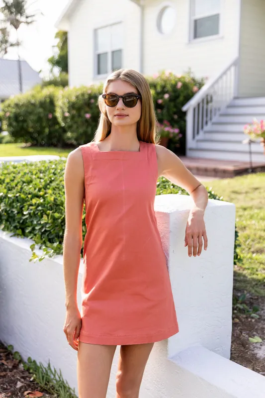 Serena Dress Cotton - Nantucket Red made by Julia Amory
