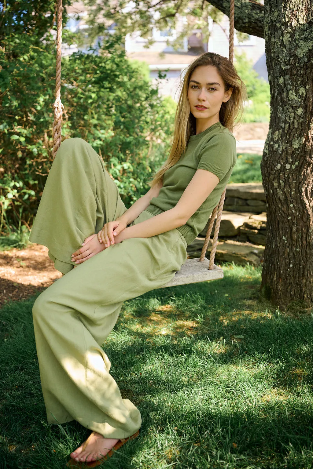 Ivy Pant Linen - Moss sold by Julia Amory product image thumbnail 4