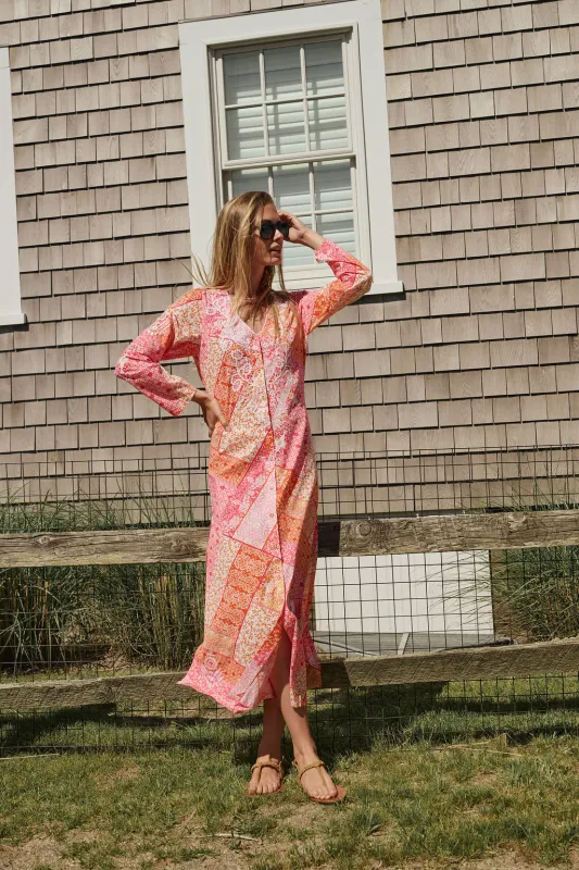 Chloe Caftan Cotton - Sunset Zigzag made by Julia Amory